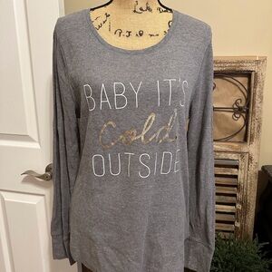 Old Navy Gray Waffle Knit Long Sleeve